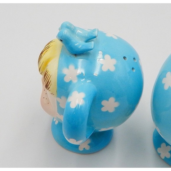 Napco Miss Cutie Pie Blue Salt & Pepper Shakers #43510/BL Vintage - Picture 9 of 14